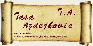 Tasa Azdejković vizit kartica